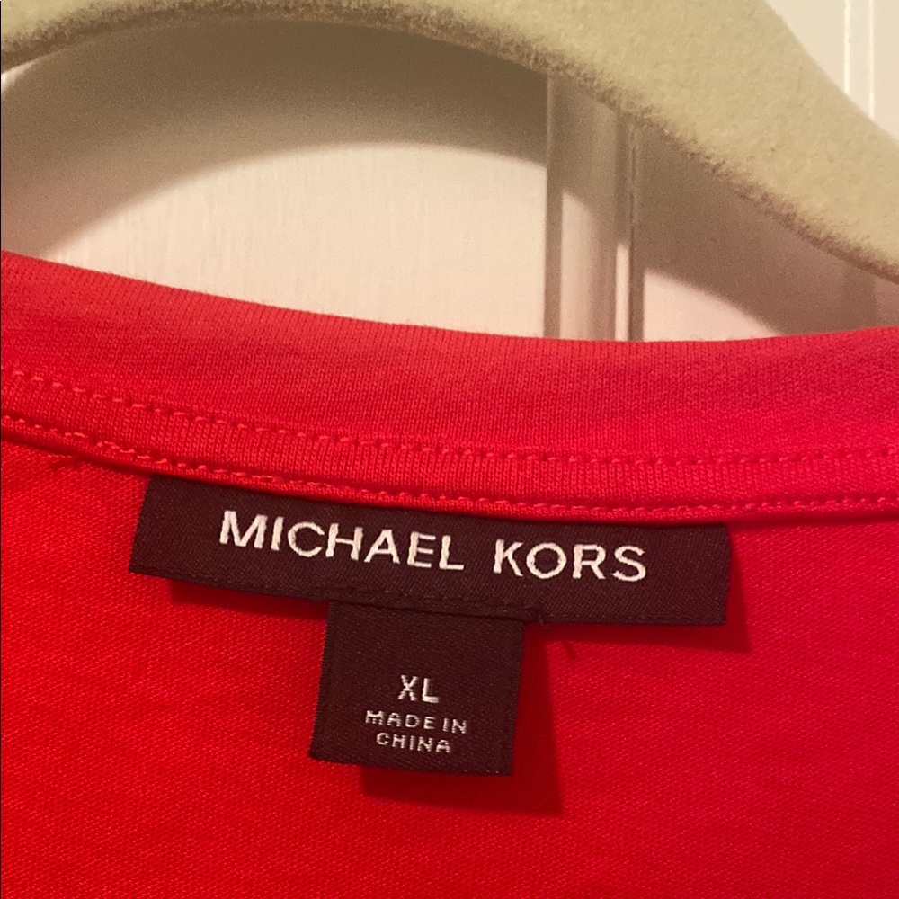 Michael Kors Vibrant Red Short Sleeve Tee - Picture 4 of 4